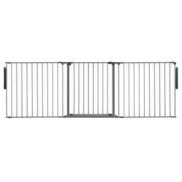 Safetots Premium Multi Panel Room Divider, Up To 226Cm Wide, Grey, 70Cm Tall, Flexible Barrier With Door For Baby And Toddler - thumbnail 1