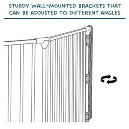 Safetots Premium Multi Panel Room Divider, Up To 226Cm Wide, Grey, 70Cm Tall, Flexible Barrier With Door For Baby And Toddler - thumbnail 6