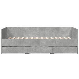Berkfield Daybed With Drawers Without Mattress Concrete Grey 90X200 Cm - thumbnail 4