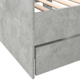 Berkfield Daybed With Drawers Without Mattress Concrete Grey 90X200 Cm - thumbnail 7