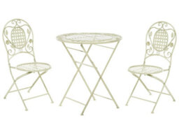 Beliani Provence Garden Bistro Set - Foldable Light Green Iron, 2-Seater - thumbnail 2