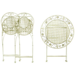 Beliani Provence Garden Bistro Set - Foldable Light Green Iron, 2-Seater - thumbnail 3