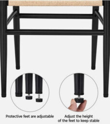 Living Room Dining Chairs Weave Armchair Y Shaped Backrest Modern Chair Black - thumbnail 6