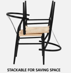 Living Room Dining Chairs Weave Armchair Y Shaped Backrest Modern Chair Black - thumbnail 7