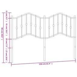 Berkfield Metal Headboard Black 150 Cm - thumbnail 6
