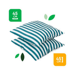 Gardenwize Pair Of Teal Stripe Outdoor Scatter Cushions 45 X 45Cm - thumbnail 2
