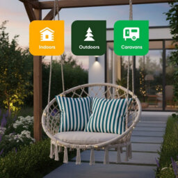 Gardenwize Pair Of Teal Stripe Outdoor Scatter Cushions 45 X 45Cm - thumbnail 6