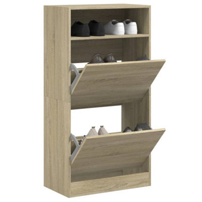 Walplus Shoe Cabinet Sonoma Oak 60X34X116 Cm Engineered Wood - image 1