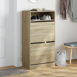 Walplus Shoe Cabinet Sonoma Oak 60X34X116 Cm Engineered Wood - thumbnail 3