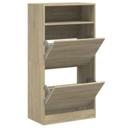 Walplus Shoe Cabinet Sonoma Oak 60X34X116 Cm Engineered Wood - thumbnail 2