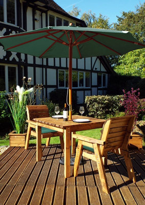 Charles Taylor Trading Two Seater Table Set - L100 X W220 X H98 - Redwood - image 1