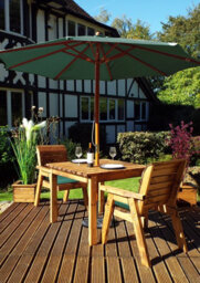 Charles Taylor Trading Two Seater Table Set - L100 X W220 X H98 - Redwood - thumbnail 1