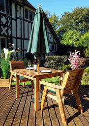 Charles Taylor Trading Two Seater Table Set - L100 X W220 X H98 - Redwood - thumbnail 4