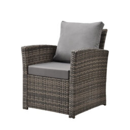 Evre 4 Seater Cedar Brown Rattan Garden Furniture Sofa Armchair Set - Roma With Coffee Table - thumbnail 3