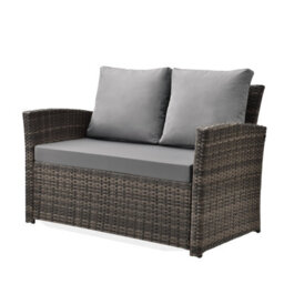 Evre 4 Seater Cedar Brown Rattan Garden Furniture Sofa Armchair Set - Roma With Coffee Table - thumbnail 4