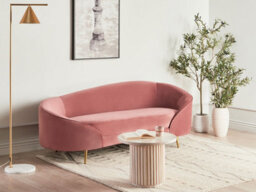 Beliani Sofa 2 Seater Savar Velvet Pink - thumbnail 2
