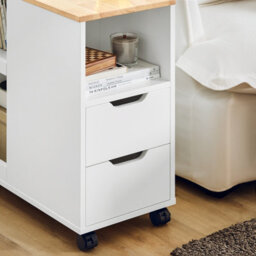 Sobuy Fbt130-Nw, Home Office File Cabinet Printer Stand Storage Cabinet On Wheels Side Table End Table,w60Xd30Xh60 - thumbnail 8