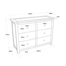 Cabinet Bits Lugo 6 Drawer Chest Of Drawers Brass Cup Handle - thumbnail 8