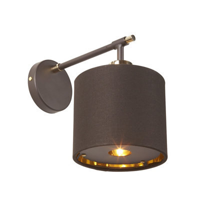 Luminosa Lighting Elstead Balance 1 Light Indoor Dome Wall Light Brown, Polished Brass, E27 - image 1