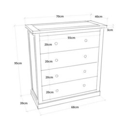 Cabinet Bits Trevi 4 Drawer Chest Of Drawers Brass Knob - thumbnail 8