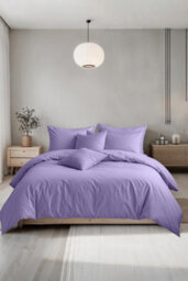 Plain Dyed Easy Care Polycotton Duvet Cover And Pillowcase/s Set Bed Linen Lilac