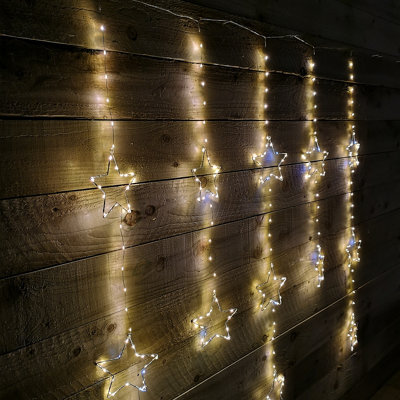 Samuel Alexander 1.3M X 1.2M Light Up Twinkling Star Christmas Curtain Light With White Mix Leds - image 1