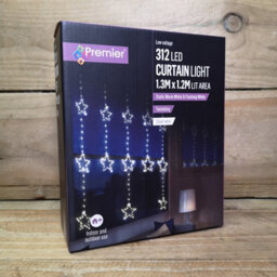 Samuel Alexander 1.3M X 1.2M Light Up Twinkling Star Christmas Curtain Light With White Mix Leds - thumbnail 9