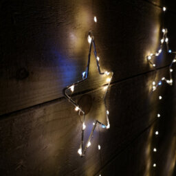 Samuel Alexander 1.3M X 1.2M Light Up Twinkling Star Christmas Curtain Light With White Mix Leds - thumbnail 2