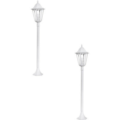 2 Pack Ip44 Outdoor Bollard Lights - Stylish White Aluminium Lanterns For Pathways - image 1