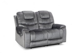Chenille Fabric Grey 2 Seater Electric Recliner Sofa Ravenna - thumbnail 5