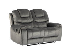 Chenille Fabric Grey 2 Seater Electric Recliner Sofa Ravenna - thumbnail 2