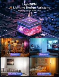 Lepro O1 Ai Smart Floor Lamp, Music Sync, Rgb & Warm To Cool White, Works With Alexa & Google Assistant, Bluetooth Or 2.4Ghz Wifi - thumbnail 2