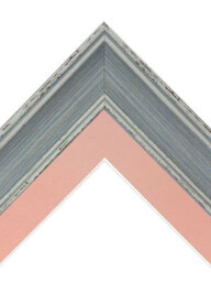 Frames By Post Scandi Distressed Blue Frame With Pink Mount For Image Size 7 X 5 Inch - thumbnail 3