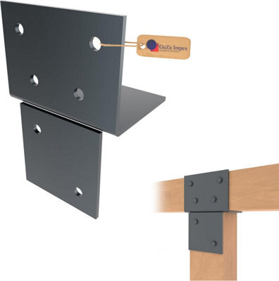 Gezu Impex Pergola Floor Bracket Anthracite Grey - Fence Post Corner Bolt Down Bracket - 71X71mm (Pack Of 8) - image 1