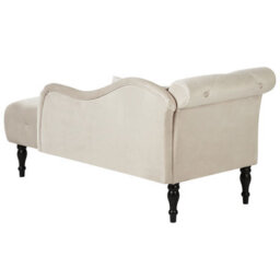 Beliani Left-Hand Chaise Longue Ivry Velvet Light Beige - thumbnail 5