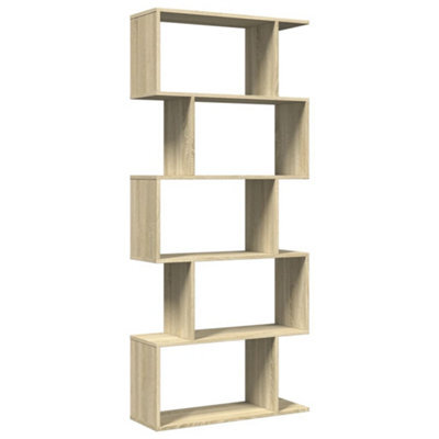 Berkfield Durable Room Divider Bookcase 5-Tier Sonoma Oak 70X24X161 Cm Engineered Wood - image 1