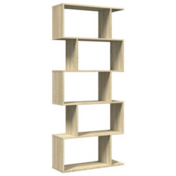 Berkfield Durable Room Divider Bookcase 5-Tier Sonoma Oak 70X24X161 Cm Engineered Wood - thumbnail 1
