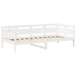 Berkfield Day Bed And Bench Set With Roof Without Mattress White 80X200 Cm - thumbnail 6