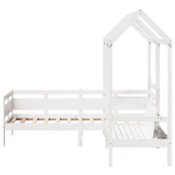 Berkfield Day Bed And Bench Set With Roof Without Mattress White 80X200 Cm - thumbnail 8