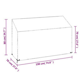 Garden Bench Cover With 8 Eyelets, Polyethylene, 190X70X70 88 Cm - thumbnail 9