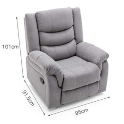 More4Homes Seattle Manual Fabric Recliner Chair Grey - thumbnail 9