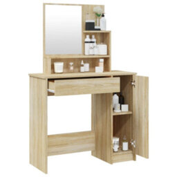 Vidaxl Dressing Table With Mirror Sonoma Oak 86.5X35X136 Cm - thumbnail 5
