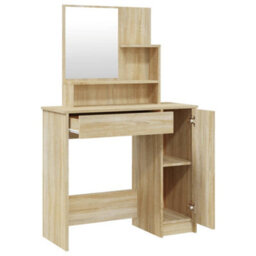 Vidaxl Dressing Table With Mirror Sonoma Oak 86.5X35X136 Cm - thumbnail 7