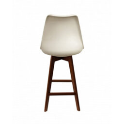 Fusion Living Soho Vanilla Plastic Bar Stool With Dark Wood Legs - thumbnail 3