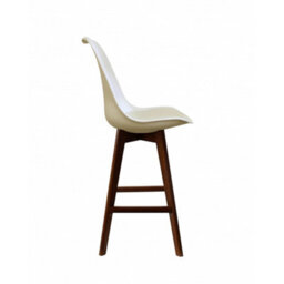 Fusion Living Soho Vanilla Plastic Bar Stool With Dark Wood Legs - thumbnail 5