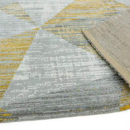 Yellow Chequered Geometric Modern Easy To Clean Rug For Bed Room Living Room And Dining Room-200Cm X 290Cm - thumbnail 4