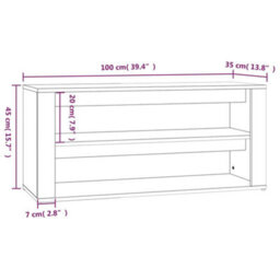 Berkfield Elegant Shoe Rack Grey Sonoma 100X35X45 Cm Engineered Wood - thumbnail 8
