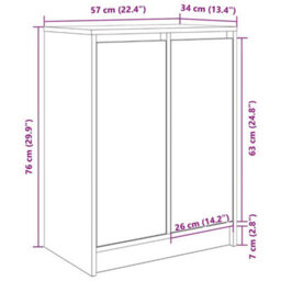 Vidaxl Shoe Cabinet White 57X34X76 Cm Engineered Wood - thumbnail 3