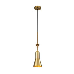 Luminosa Lighting Elstead Etoile Dome Pendant Ceiling Light, Aged Brass And Gold Leaf