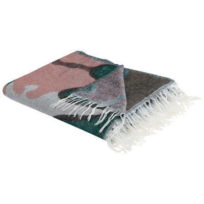 Beliani Blanket Somani Fabric 130 X 170 Cm Multicolour - image 1